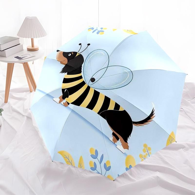 1pc Bee Costume Dog Illustration Umbrella with Plastic Handle,Suitable for All Seasons Home Travel Outdoor Umbrellaptys31085