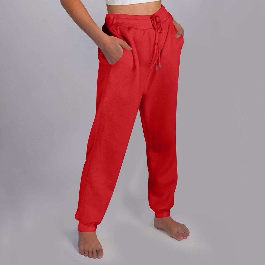 Women's Casual Pants High-waisted Belted Jogging Pants With Pockets