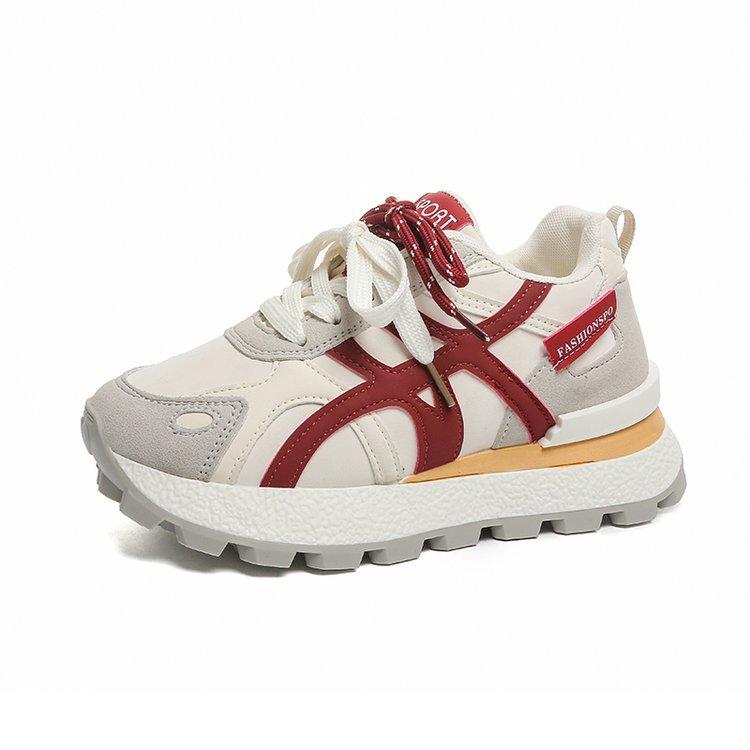 Сетчатые кроссовки на платформе женские осень 2025 новые универсальные увеличивающие рост тонкие дышащие легкие кроссовки женские трендовые