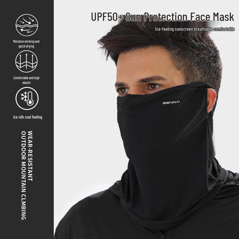 Senwai Summer Ice Silk Sun Protection Neck Gaiter & Arm Sleeves Set