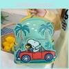 Snoopy Driving A Vehicle Cartoon Pattern Kids Pu Backpack With Padded Interior For Daycare And Outings