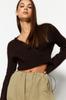 Women's Elegance Style Sweater Stone Crop Soft Textured Double Breasted Knitwear Sweater