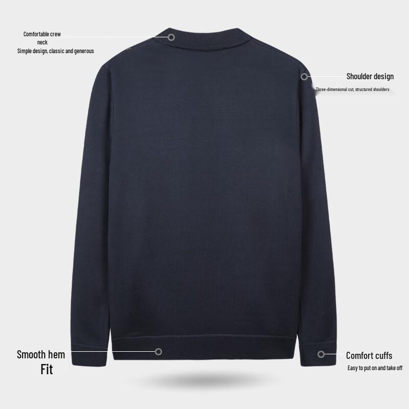 Мужской трикотажный пуловер Caizi с плюшевой подкладкой