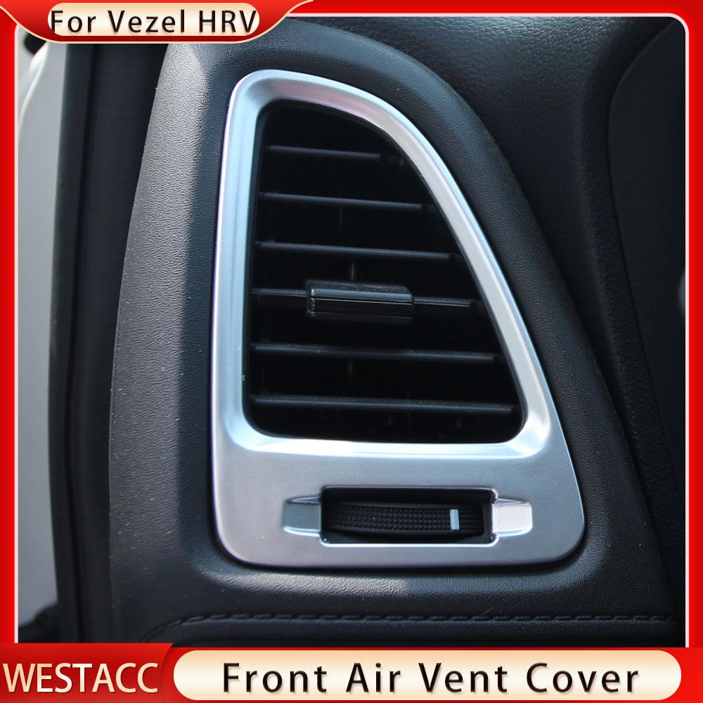 2 шт., хромированная передняя крышка автомобиля из АБС-пластика, накладка на вентиляционное отверстие для Honda Vezel HRV HR-V 2014-наклейка на выпускное отверстие для воздуха