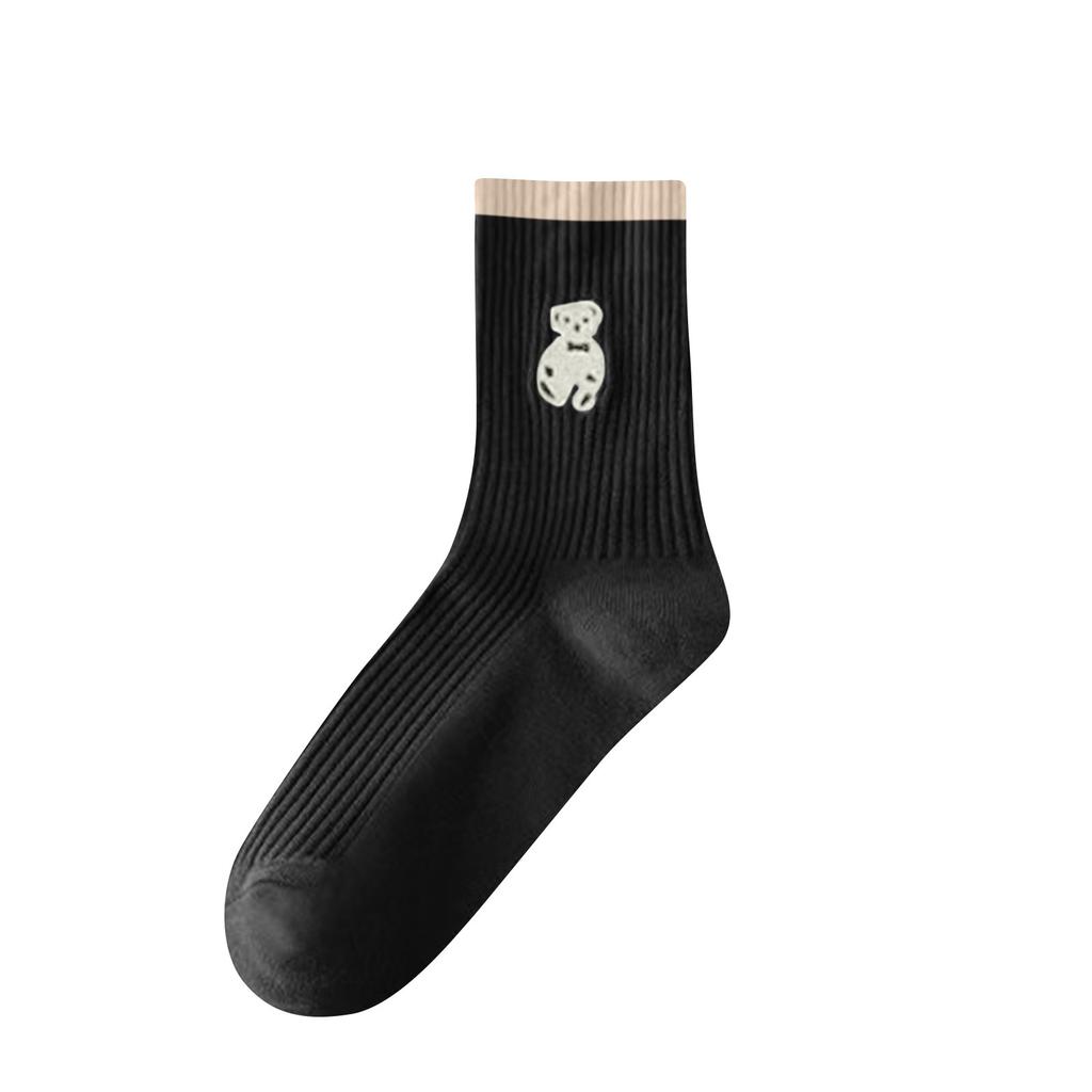 Женские носки с медвежонком, средние носки с милым мультяшным плюшевым мишкой, высокие длинные носки-трубы