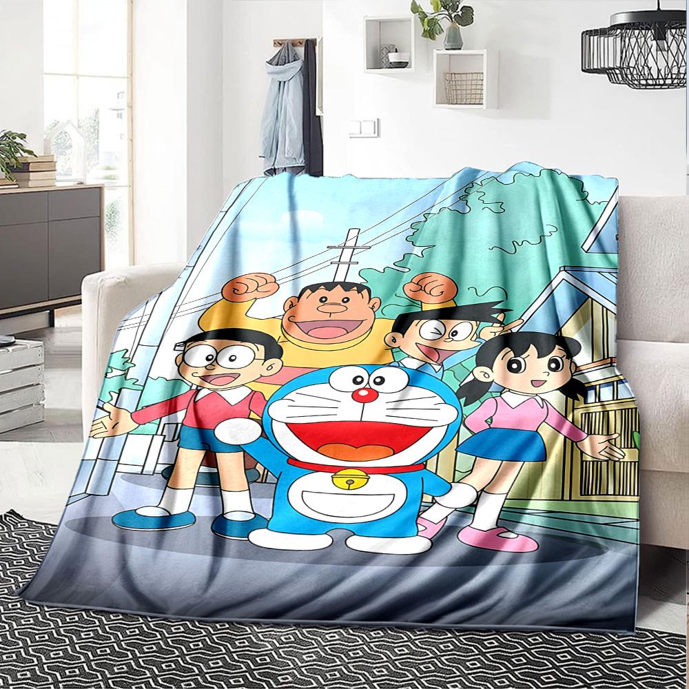 1pc Doraemons Joyful Adventure Flannel Blanket,Ultra Soft Warm Plush Throw for Home Bedroom Bed Sofa Cover Camping Picnic gift Y7241