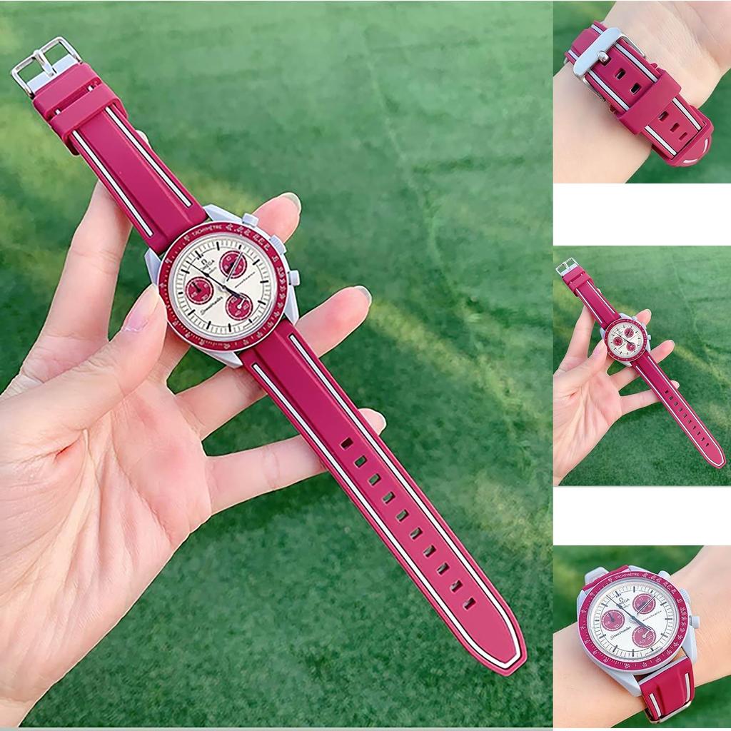 Ремешок для часов 20 мм для Swatch x OMEGA Speedmaster Силиконовый ремешок для часов для Swatch и Быстросъемный инструмент для замены и 3 шпильки в комплекте [Ylfcly]