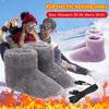 Women Men Rechargeable Foot Warmer Washable USB Heated Shoes Heated Booties for Cold Weather