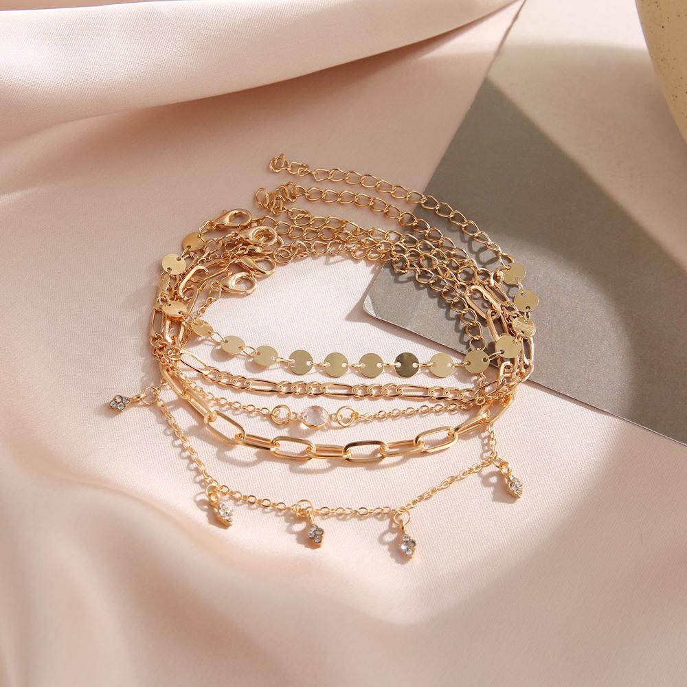 Геометрический круглый браслет с кисточками, набор из 5 предметов, набор браслетов с подвеской в ​​стиле ретро