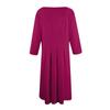 Женское повседневное модное платье миди с круглым вырезом и рукавом три четверти