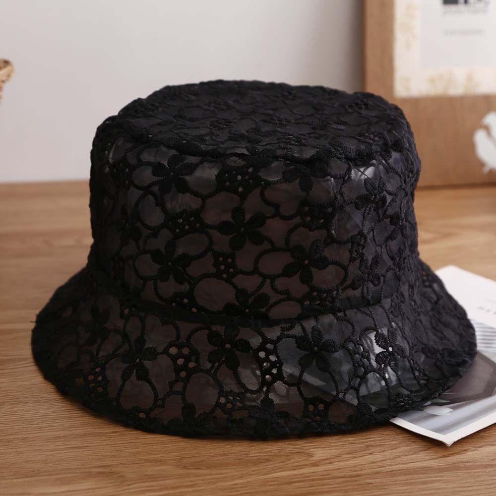 Pure Color Caps Sun Protection Summer Hat Mesh Basin Lace Bucket Hat Sun Cap Female Hats Sun Hat