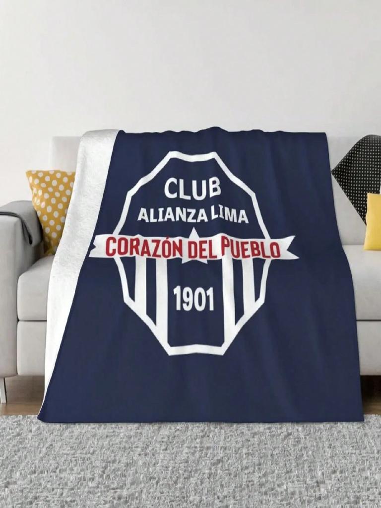 Paquete de pegatinas del Club Alianza Lima - Perú, Manta de tiro Manta de lujo y gruesa para sofá, Mantas para regalo divertido #Color_negro, Tamaño