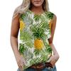 Женская повседневная футболка без рукавов с круглым вырезом и гавайским принтом