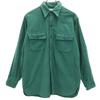 Винтажная замшевая рабочая рубашка 70-х годов с курсивным ярлыком, с длинным рукавом, 16, зеленая, женская, б/у