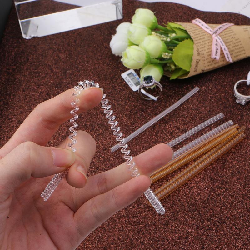 8PCS Ring Size Adjuster for Loose Rings Jewelry Sizer Making Jewelry Guard Spirals Plastic Tightener for Women Men Ring