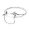 925 Sterling Silver Love Lock Snake Chain Cat Claw Bracelet Fit Original Charm Beads For Women Design Jewelry 