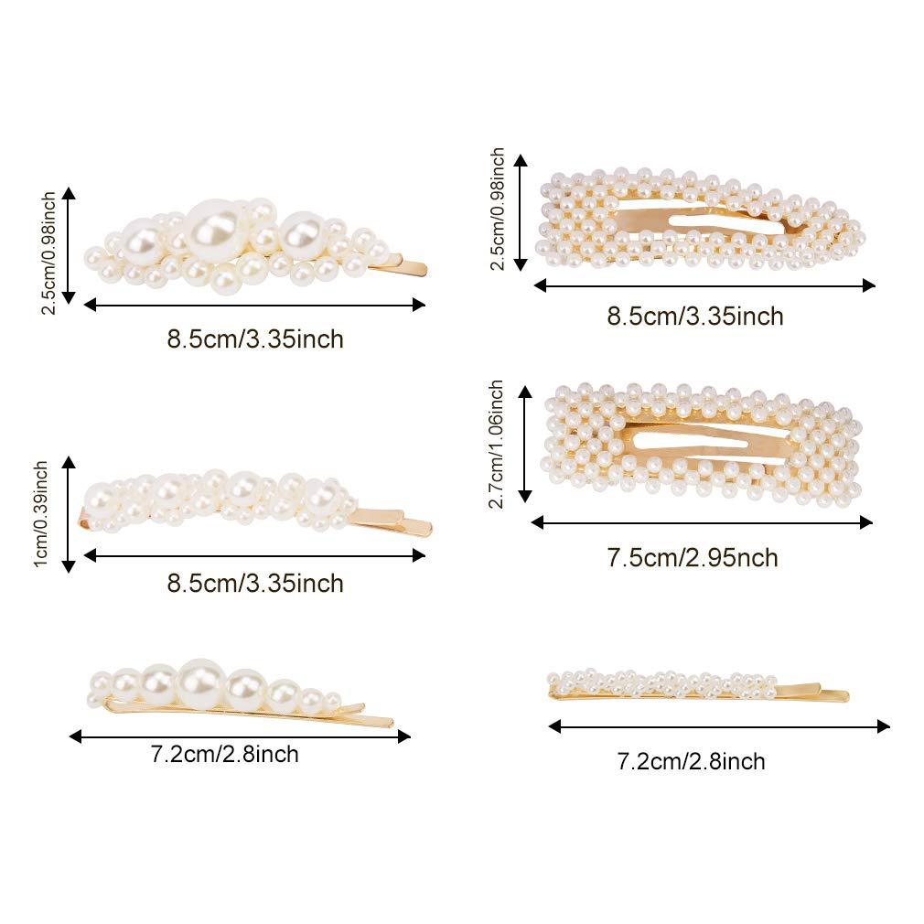 5 Pieces Pearl Hairpin Women's Fashion Soft Pearl Hairpin Hair Stick Girl Hair Clip Hair Clip Set Hair Accessories Jewellery