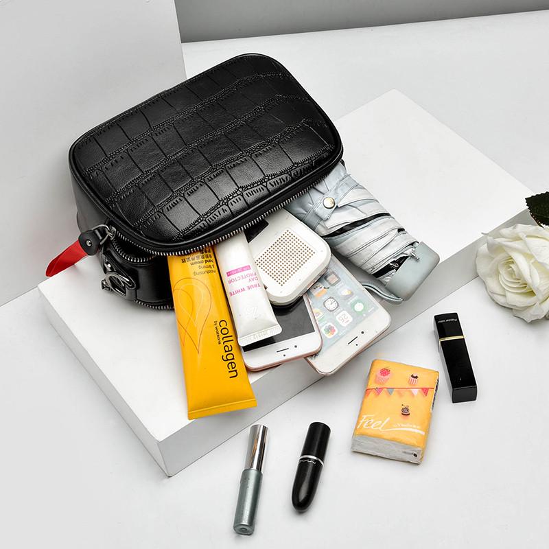 Женские сумки через плечо из искусственной кожи для отдыха, сумки через плечо с застежкой-молнией и решеткой контрастного цвета