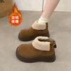2024 новые зимние ботинки на толстой подошве Muffin женские зимние замшевые короткие ботинки в стиле ретро с круглым носком из плюша и хлопка