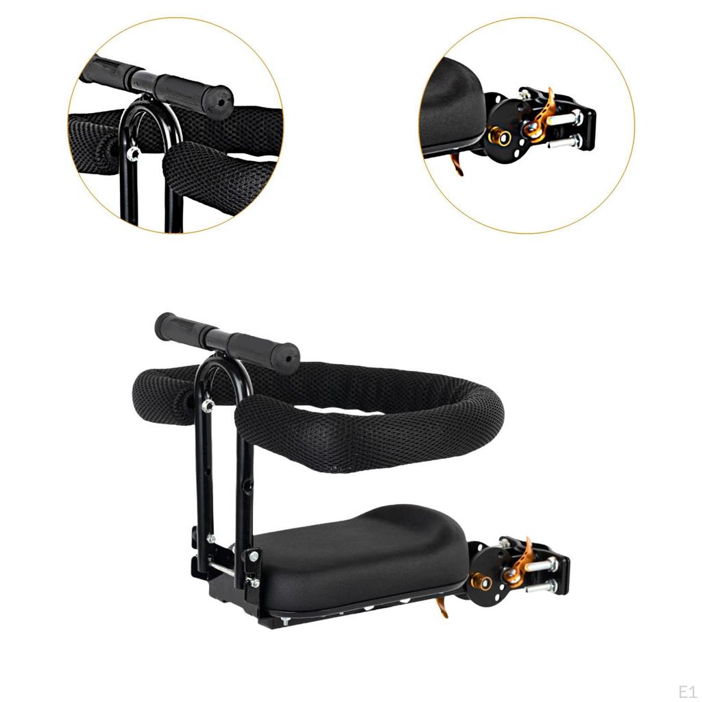 Детское велосипедное сиденье спереди с креплением на поручни и подлокотник для малышей