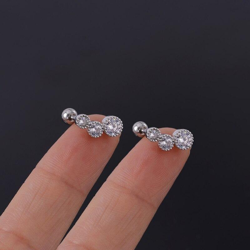 Нержавеющая сталь 316L, пирсинг, губная серьга с цирконием, серьги-гвоздики для козелка, губы, змеиного глаза, крест, спираль, раковина, хрящ, украшения для тела