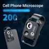 Портативный микроскоп 200X, универсальный микроскоп для мобильного телефона с 6 светодиодами, 2 уровня яркости