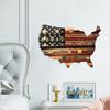 Challenge Coin Display Stand Wooden American Flag USA Map Shape Coin
