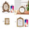 Vintage Resin Photo Frame With Gold Embossed Rose Pattern For Christmas And Anniversary Gifts