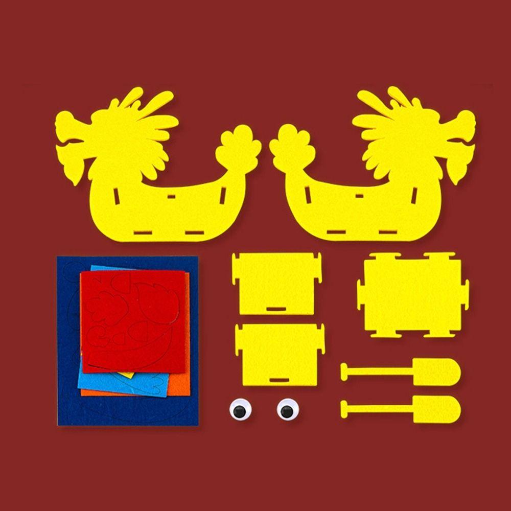 Cartoon Dragon Boat Handcraft Non Woven Fabric Boat Festival Material Package  Classroom