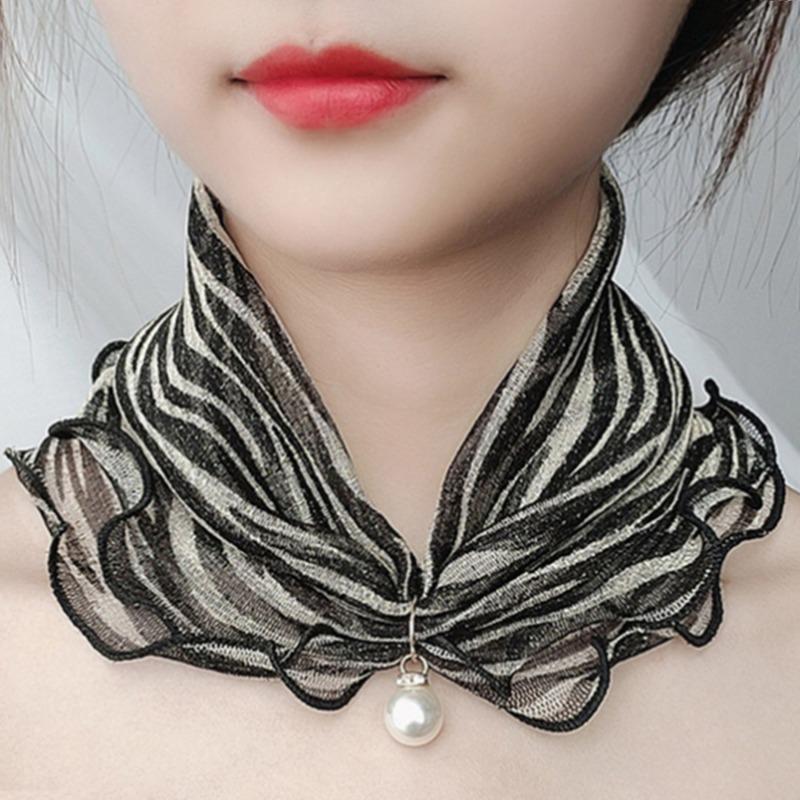 Весна-лето шифоновый воротник шарф женский тонкий солнцезащитный разнообразный маленький шелковый анти-УФ шарф маска многофункциональный шарф