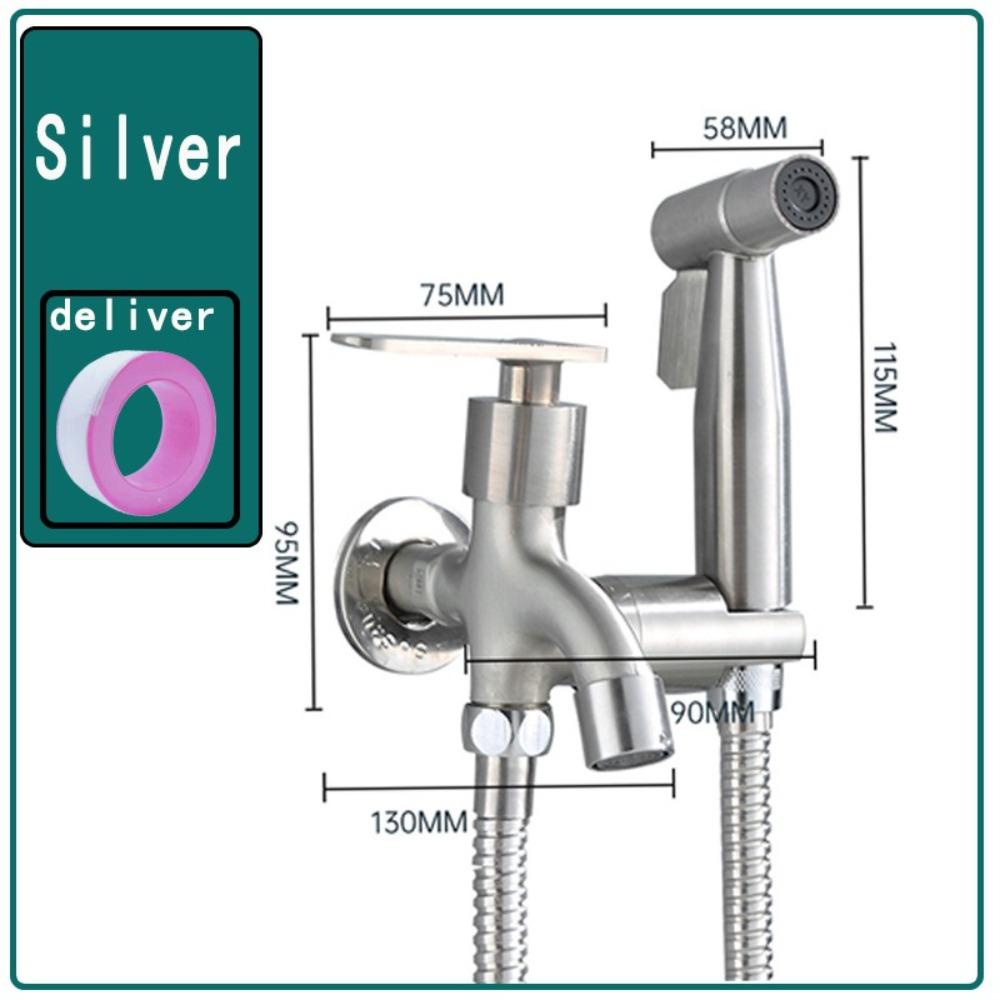 Набор для биде из нержавеющей стали 1 вход 2 выхода Высокое давление Ручной многофункциональный кран Душевая лейка для унитаза