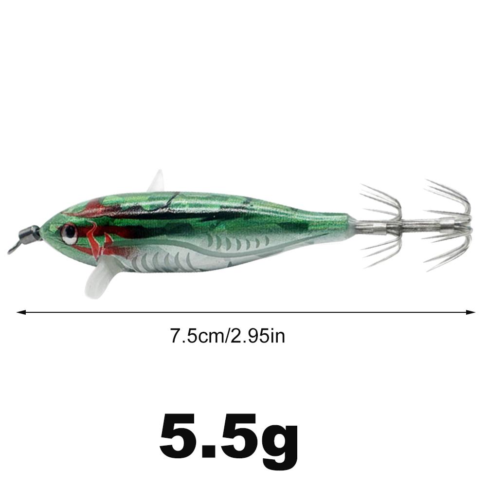Светящиеся рыболовные приманки Осьминог Кальмар Рыболовные приманки Светящаяся джиг-приманка Горизонтальная деревянная креветка Ночная рыбалка Твердая приманка