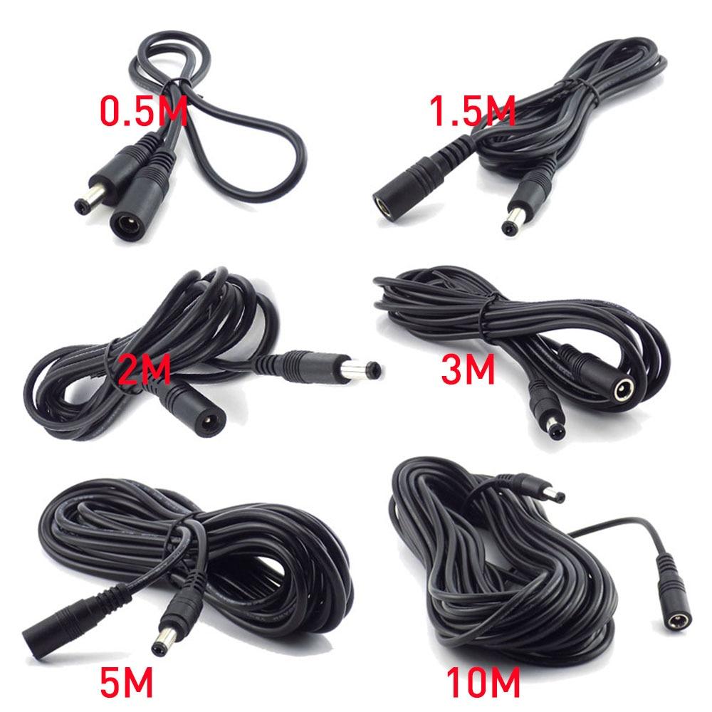 Female To Male Plug CCTV DC Power Cable Extension Cord Adapter 12V Power Cords 5.5x2.1mm Camera Power Extension Cord