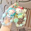 Мультяшная Анимация Милая Цепочка из Бусин Hello Kitty Универсальный Браслет Подвеска для Рюкзака Брелок для Ключей Цепочка для Мобильного Телефона Праздничный Подарок Игрушка