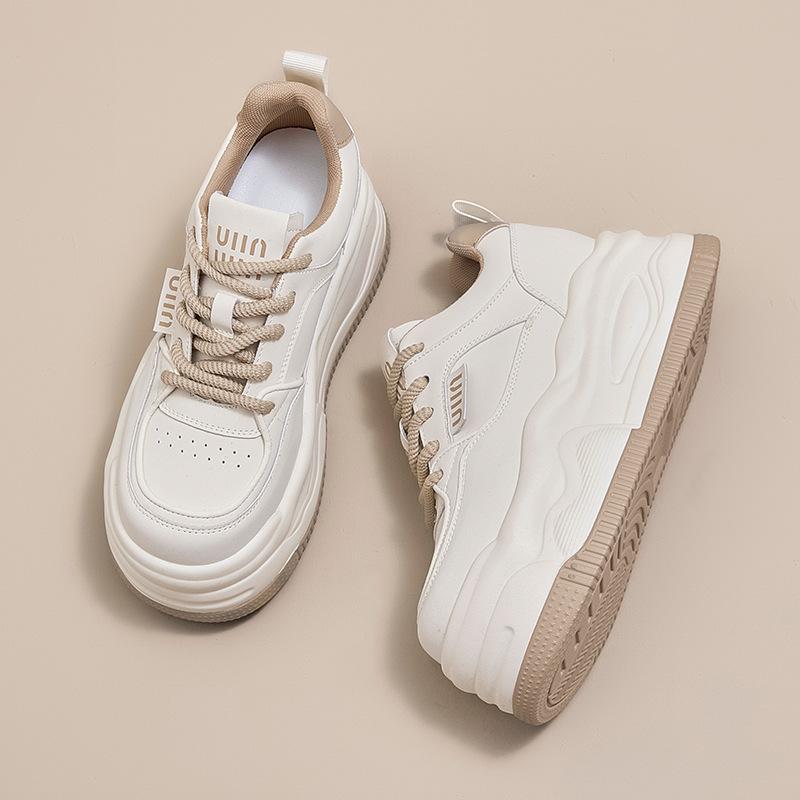 Женская повседневная обувь, белые туфли на толстой подошве 7 см, увеличивающие рост, универсальная маленькая спортивная повседневная обувь