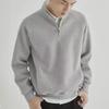 Men's 2023 Japanese Retro Wool Half-Zip Waffle Sweater for Spring and Autumn