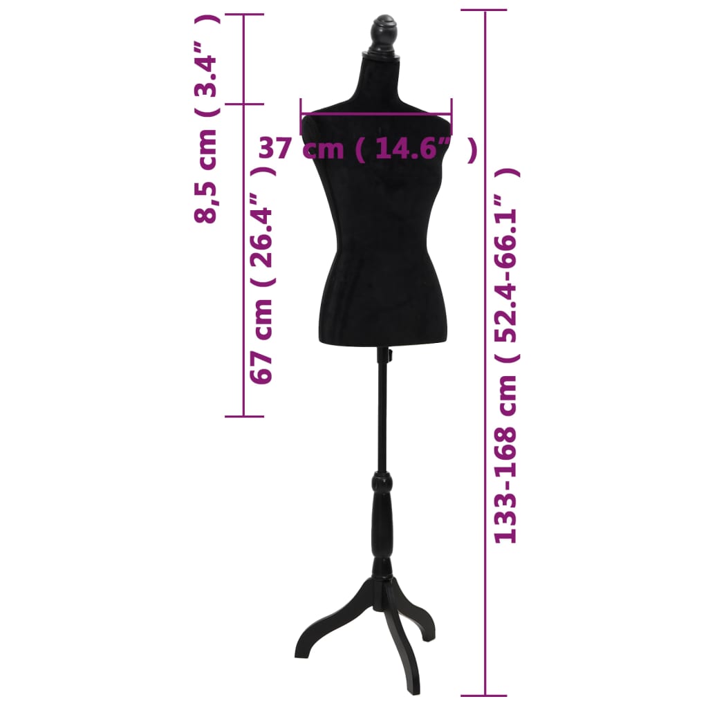 Women s Dressmaking Mannequin Torso Mannequin Black