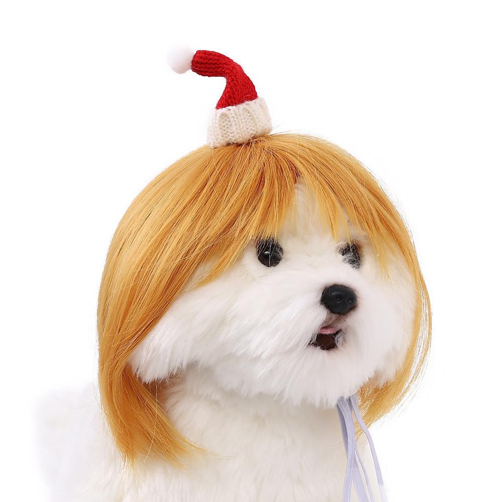 Adorable Pet Wig With Bangs Cute Bob Style For Cats And Dogs In Vibrant Colors