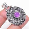Sage Amethyst Handmade 925 Sterling Silver Jewelry Pendant 2.05" G1g23