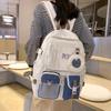 Backpack Nylon Student Girl School Bag With Laptop Pocket For Casual Daily Wear