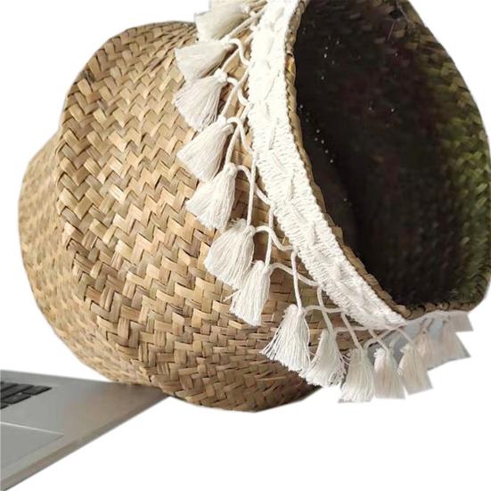 Скандинавский двухслойный тканый держатель для цветов с кисточками, цветочный горшок, корзина для хранения в гостиной