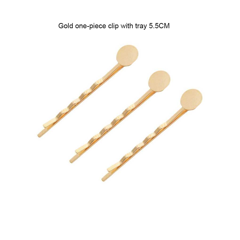 10 штук Металлическая женская заколка для волос Портативная Гальванизированная Волнистая форма DIY Женская заколка для волос Украшение с круглой основой