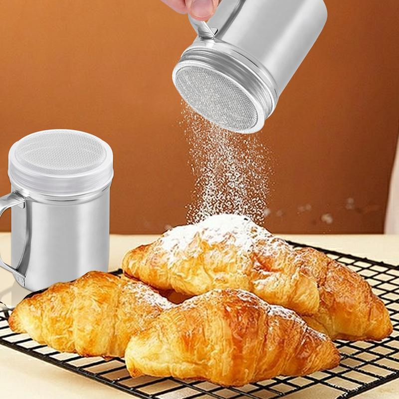Шейкер из нержавеющей стали Шейкер-пудра с ручкой Металлические шейкеры Мелкоячеистые перечницы Солонки и перечницы