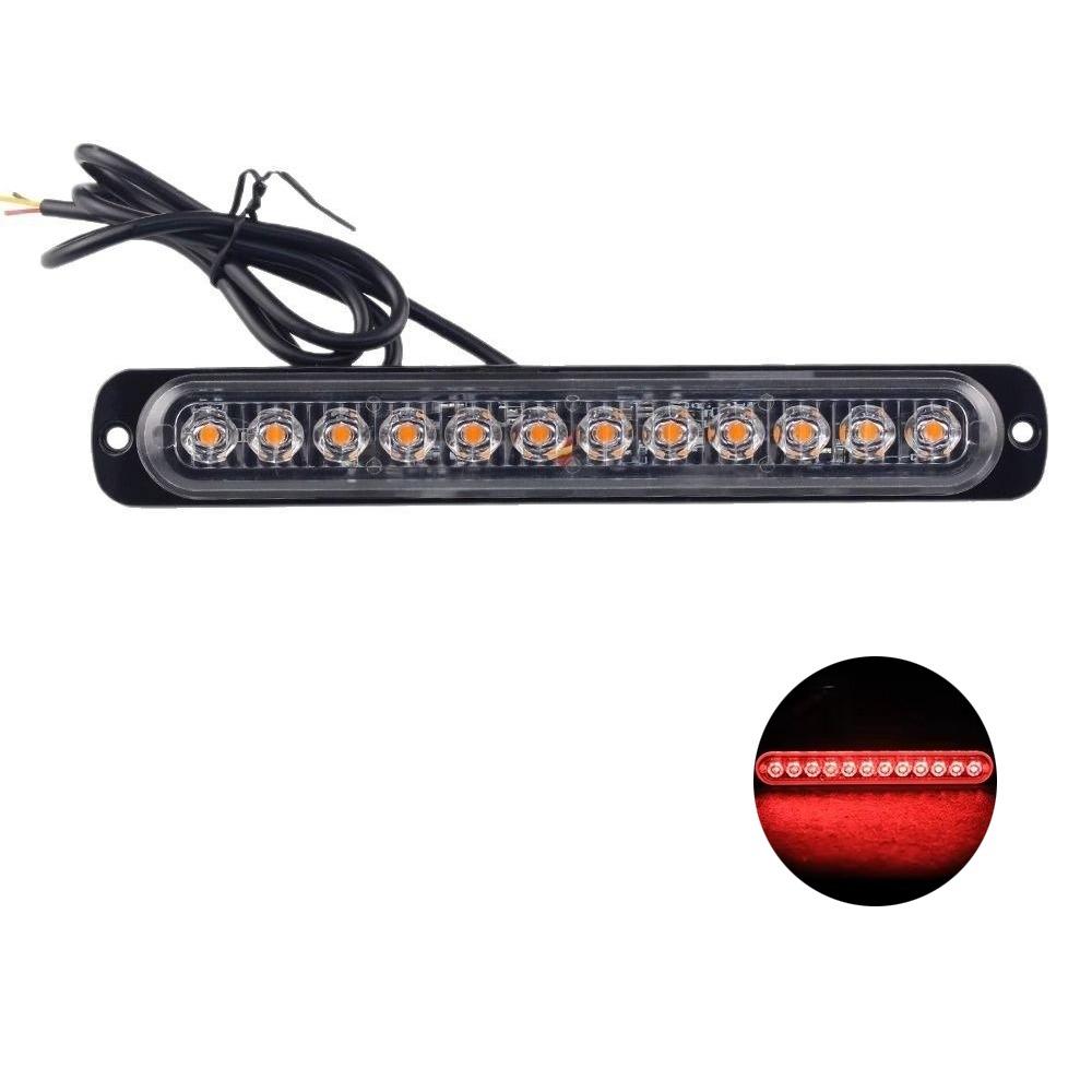 Waterproof 12 LED Stroboscopes Strobe 12-24V Constantly Bright Lights Emergency Flashing Light Side Marker Light Bars