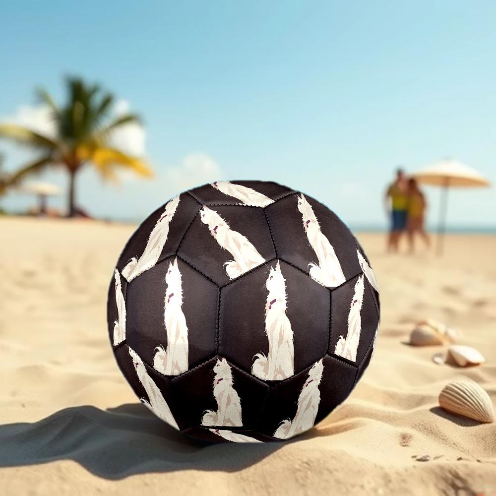 1pc White Cat Size 5 Soccer Ball Professional Match Training Football Indoor &Outdoor Sports Ball Lightweight Durable c6561