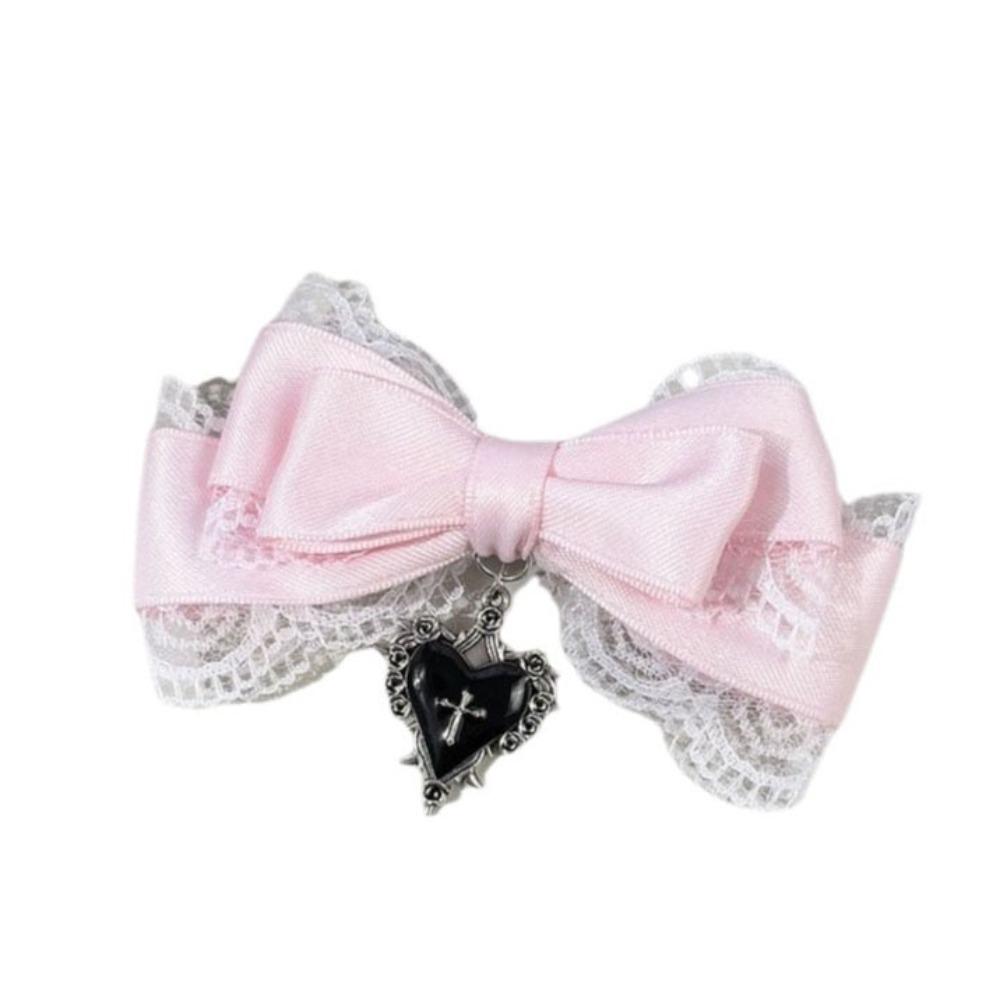 Ribbon Cute Duckbill Clip Gothic Hair Barrettes Sweet Bow Hair Clip Women