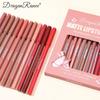 Набор из 12 карандашей для губ, бархатно-матовый, матовый, водостойкий и устойчивый к поту, не скатывающийся, осенне-зимний, осветляющий тон, стойкий карандаш для губ