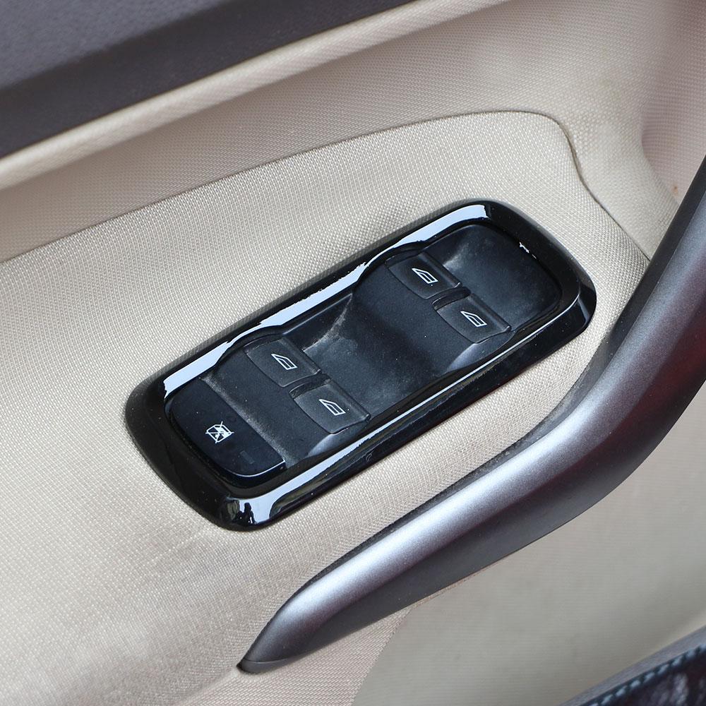 ABS Chrome Interior Trim for Ford Ecosport Fiesta Window Lift Switch Decoration Box Panel Cover Accessories