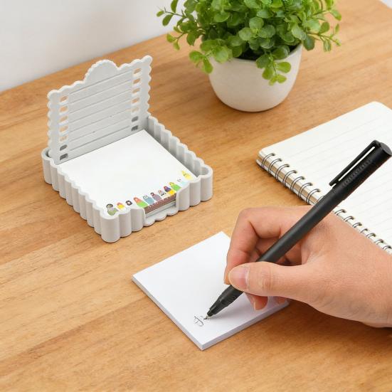 Диспенсер для заметок Yousheng с шаблоном Портативный органайзер для заметок и диспенсер для стикеров Компактный настольный ящик для хранения блокнотов 3x3 дюйма Офисные принадлежности