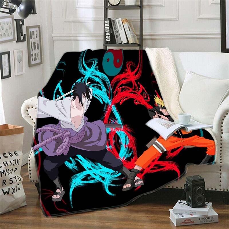 Мягкое фланелевое одеяло с рисунком Наруто, всесезонное легкое теплое одеяло для гостиной/спальни